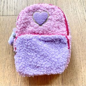 Girl’s Pink Teddy Plush Backpack For Cute Adventures 7”x9”